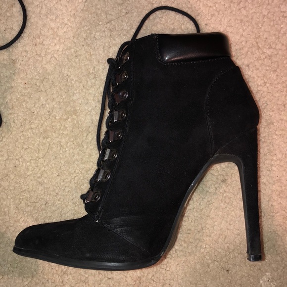 Forever 21 Faux suede lace up stiletto booties - Picture 4 of 8